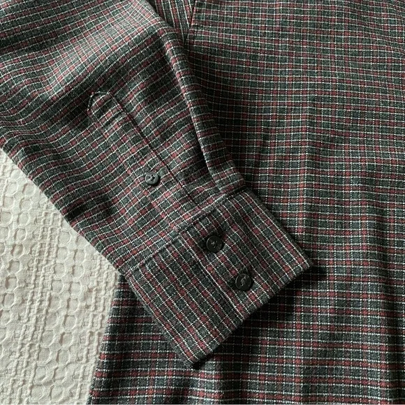 Abercrombie & Fitch Flannel Shirt Oversized Soft A&F Gray Black Red Small - Picture 9 of 12